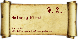 Holéczy Kitti névjegykártya